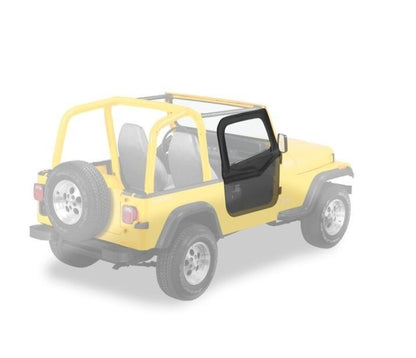Bestop 88-95 Jeep Wrangler YJ Upper Fabric Doors (Rounded Upper Corner Black Crush)