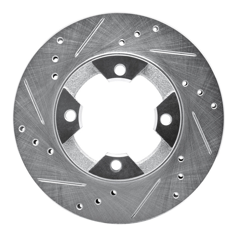 R1 Concepts R1 82-86 Nissan STANZA Front Left Drilled & Slotted Silver Brake Rotor