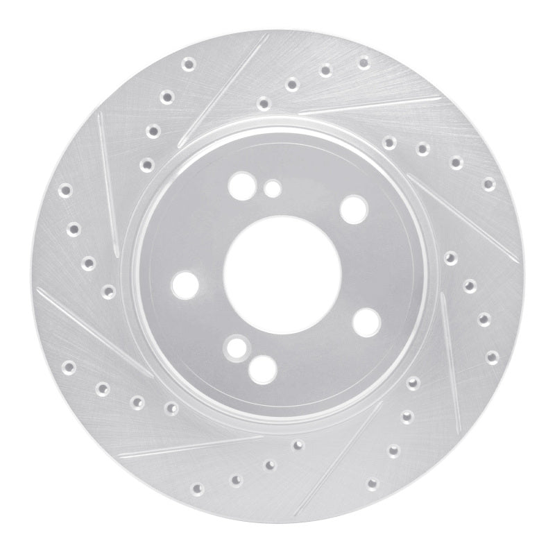 R1 Concepts R1 93-02 Mercedes-Benz SL500 Rear Left Drilled & Slotted Silver Brake Rotor