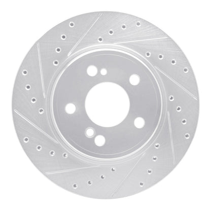 R1 Concepts R1 93-02 Mercedes-Benz SL500 Rear Left Drilled & Slotted Silver Brake Rotor