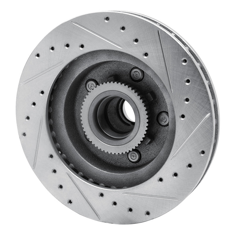 R1 Concepts R1 93-95 Chevrolet G10 Front Left Drilled & Slotted Silver Brake Rotor