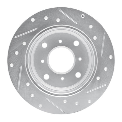 R1 Concepts R1 87-90 Acura Legend Rear Left Drilled & Slotted Silver Brake Rotor