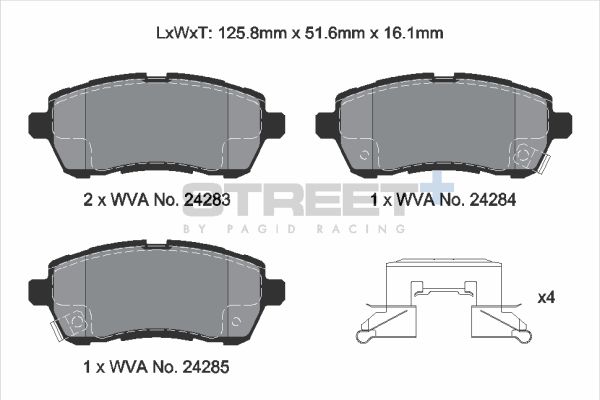 PAGID Racing T8241SP2001 STREET+ Brake Pads