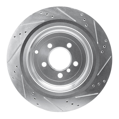 R1 Concepts R1 06-12 Land Rover Range Rover Rear Left Drilled & Slotted Silver Brake Rotor