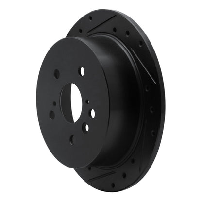 R1 Concepts R1 04-09 Lexus RX350 Rear Left Drilled & Slotted Black Brake Rotor