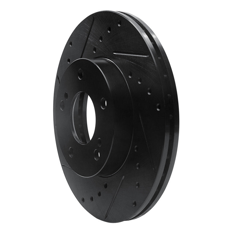 R1 Concepts R1 89-99 Infiniti I30 Front Left Drilled & Slotted Black Brake Rotor