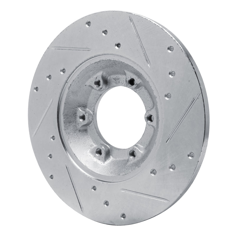 R1 Concepts R1 78-83 Chevrolet Luv Front Left Drilled & Slotted Silver Brake Rotor