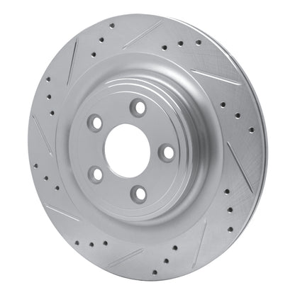 R1 Concepts R1 2006-2015 Jaguar XJ Rear Left Drilled & Slotted Silver Brake Rotor