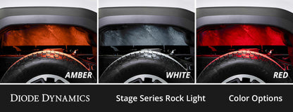 Diode Dynamics Stage Series Single Color LED Rock Light - Blue M8 (2-pack)