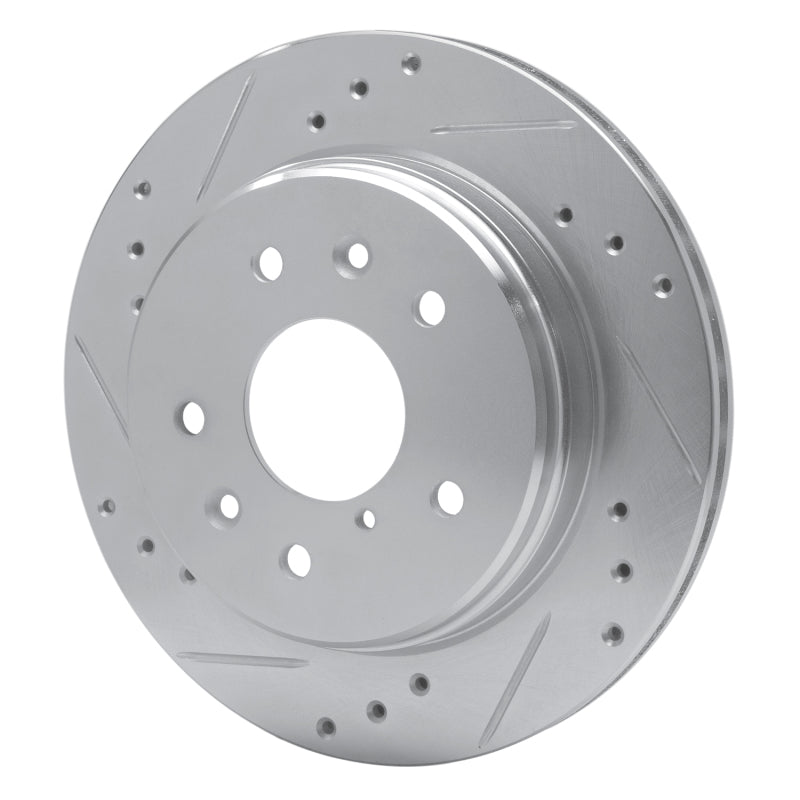 R1 Concepts R1 86-91 Mazda RX-7 Rear Left Drilled & Slotted Silver Brake Rotor