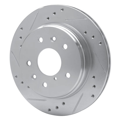 R1 Concepts R1 86-91 Mazda RX-7 Rear Left Drilled & Slotted Silver Brake Rotor