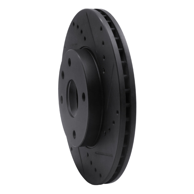 R1 Concepts R1 04-10 Chevrolet Epica (USA/Canada) Front Right Drilled & Slotted Black Brake Rotor