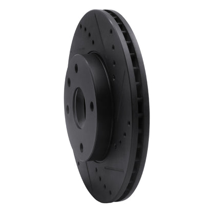 R1 Concepts R1 04-10 Chevrolet Epica (USA/Canada) Front Right Drilled & Slotted Black Brake Rotor