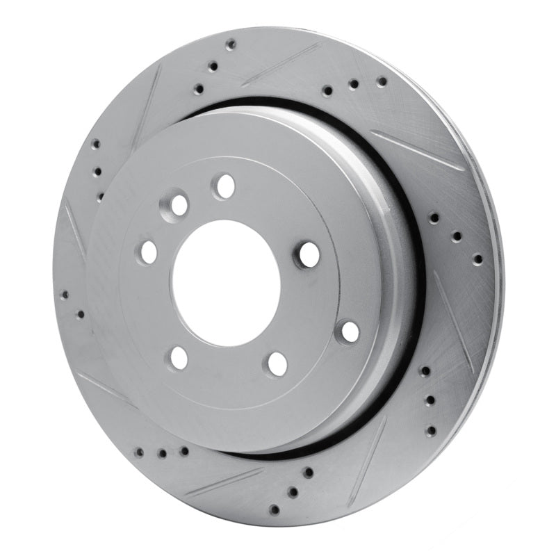 R1 Concepts R1 05-07 Land Rover LR3 Rear Left Drilled & Slotted Silver Brake Rotor