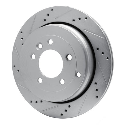 R1 Concepts R1 05-07 Land Rover LR3 Rear Left Drilled & Slotted Silver Brake Rotor