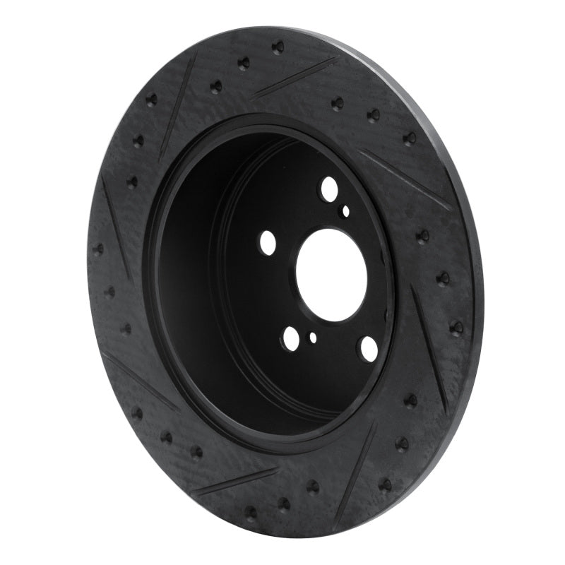 R1 Concepts R1 90-93 Toyota Celica Rear Right Drilled & Slotted Black Brake Rotor