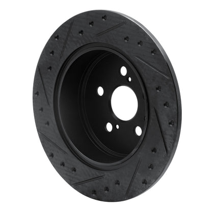 R1 Concepts R1 90-93 Toyota Celica Rear Right Drilled & Slotted Black Brake Rotor