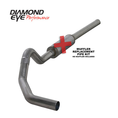 Diamond Eye Performance Diamond Eye KIT 4in Catback MFLR RPLCMENT PIPE Single SS: 2004.5-2007.5 DODGE CUMMINS 600