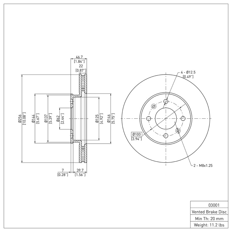 DFC 06-12 Dodge Attitude (Mexico) Front GeoSPEC Coated Rotor