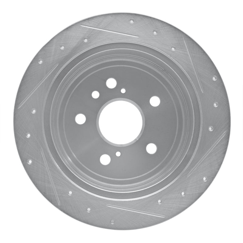R1 Concepts R1 04-09 Lexus RX330 Rear Left Drilled & Slotted Silver Brake Rotor