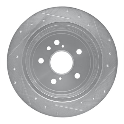 R1 Concepts R1 04-09 Lexus RX330 Rear Left Drilled & Slotted Silver Brake Rotor