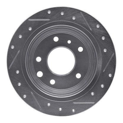 R1 Concepts R1 86-89 Jaguar XJ6 Rear Left Drilled & Slotted Silver Brake Rotor