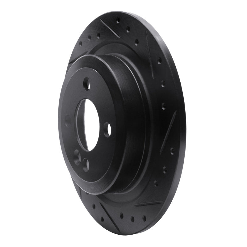 R1 Concepts R1 09-14 Mini Cooper (Excl Clubman) Rear Right Drilled & Slotted Black Brake Rotor