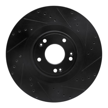 R1 Concepts R1 11-17 Genesis G80 Front Right Drilled & Slotted Black Brake Rotor