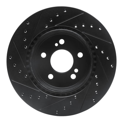 R1 Concepts R1 93-02 Mercedes-Benz SL600 Rear Right Drilled & Slotted Black Brake Rotor