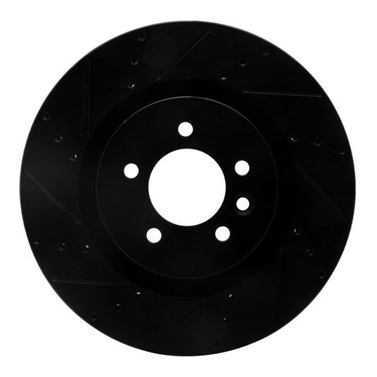 R1 Concepts R1 06-17 Land Rover Discovery (Latin America) Front Left Drilled & Slotted Black Brake Rotor