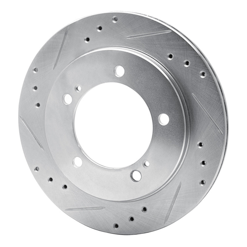 R1 Concepts R1 99-04 Chevrolet Tracker Front Left Drilled & Slotted Silver Brake Rotor