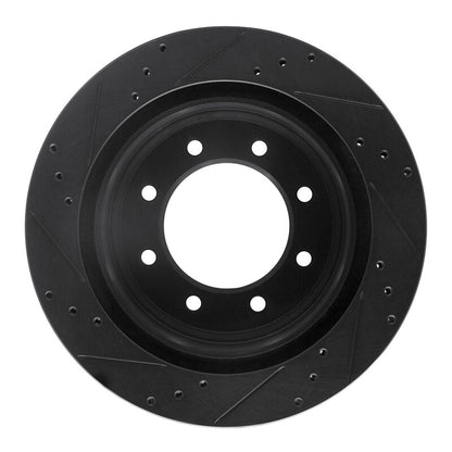 R1 Concepts R1 12-21 Nissan NV1500 Rear Right Drilled & Slotted Black Brake Rotor