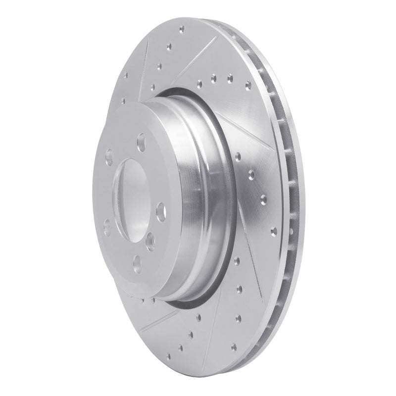 R1 Concepts R1 05-08 BMW 760I Rear Left Drilled & Slotted Silver Brake Rotor