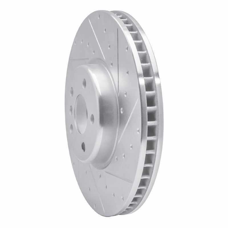 R1 Concepts R1 16-25 BMW i4 Right Front Drilled & Slotted Silver Brake Rotor