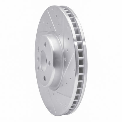 R1 Concepts R1 16-25 BMW i4 Right Front Drilled & Slotted Silver Brake Rotor