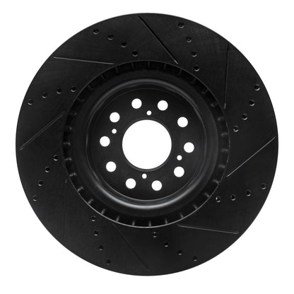 R1 Concepts R1 17-25 Acura Integra Front Left Drilled & Slotted Black Brake Rotor