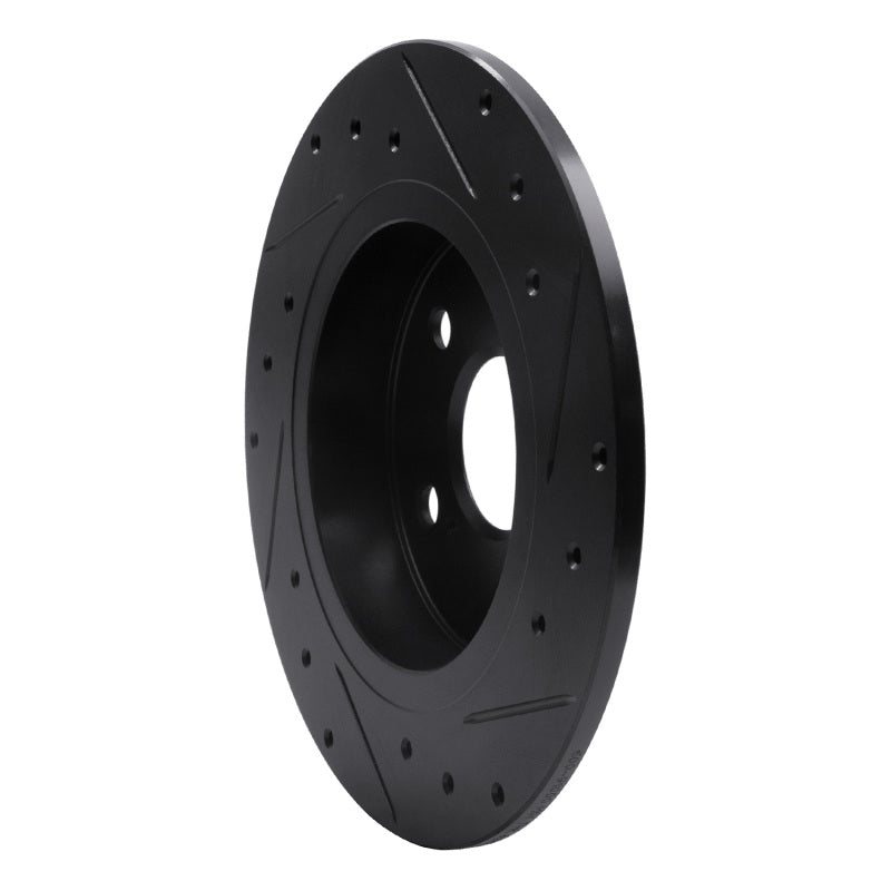 R1 Concepts R1 11-16 Scion TC Rear Left Drilled & Slotted Black Brake Rotor