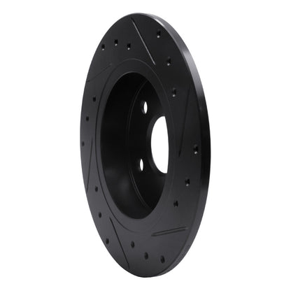 R1 Concepts R1 11-16 Scion TC Rear Left Drilled & Slotted Black Brake Rotor