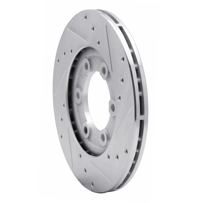 R1 Concepts R1 86-93 Mazda B2200 Front Left Drilled & Slotted Silver Brake Rotor