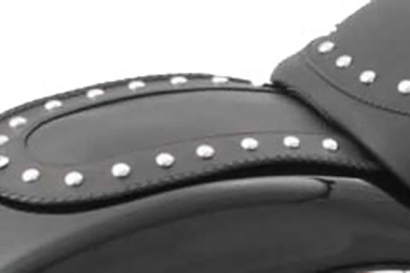 Mustang Motorcycle Mustang 06-10 Harley Softail FXST, 07-17 FLSTF Fender Bib w/Studs - Black
