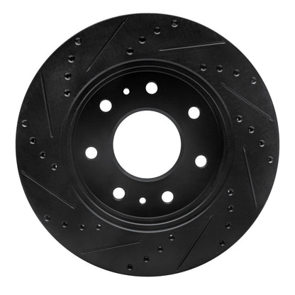 R1 Concepts R1 09-09 Ford F-150 RWD Front Right Drilled & Slotted Black Brake Rotor