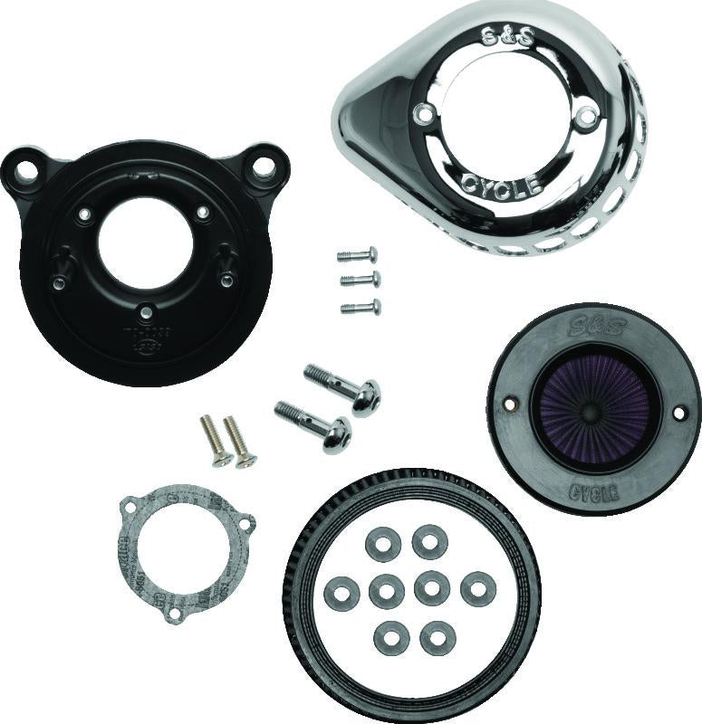 S&S Cycle 08-16 Touring/16-17 Softail Models Stealth Air Stinger Kit w/ Chrome Teardrop