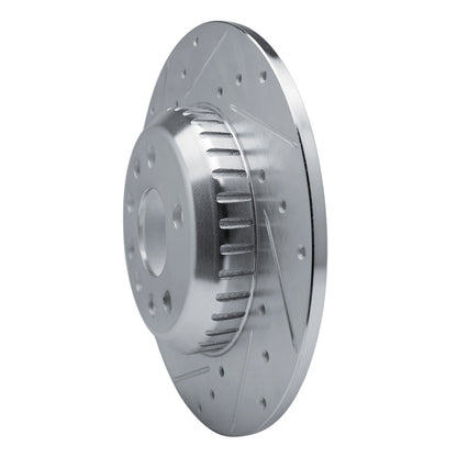 R1 Concepts R1 20-22 Jaguar E-Pace Rear Left Drilled & Slotted Silver Brake Rotor