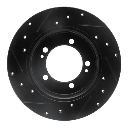 R1 Concepts R1 90-94 Eagle TALON Rear Right Drilled & Slotted Black Brake Rotor