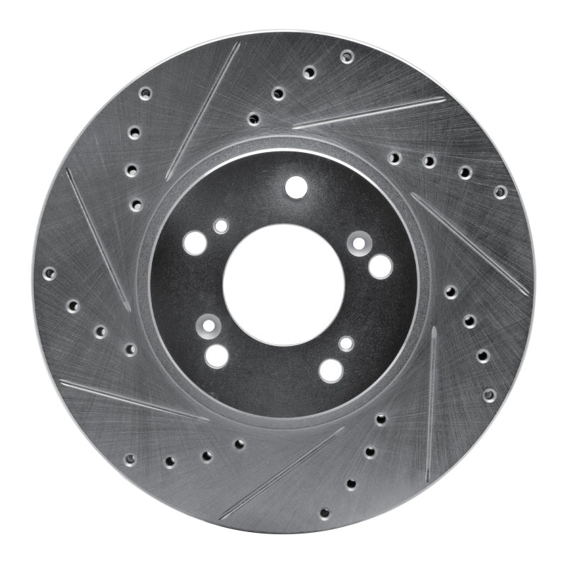 R1 Concepts R1 99-04 Acura RL Front Left Drilled & Slotted Silver Brake Rotor