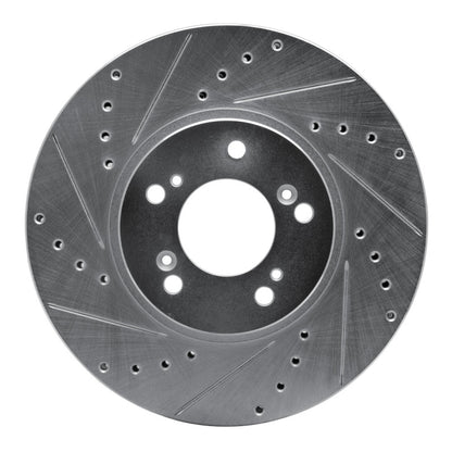 R1 Concepts R1 99-04 Acura RL Front Left Drilled & Slotted Silver Brake Rotor