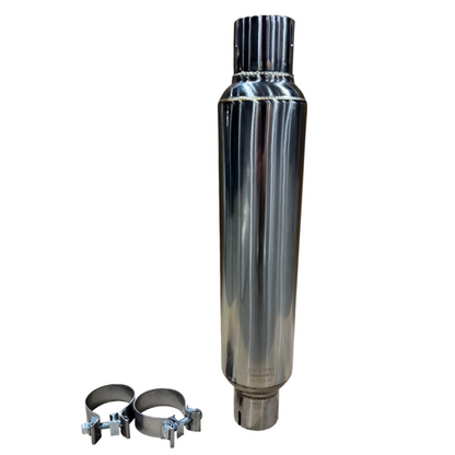 Kooks Headers Kooks 2.5in Round Clamp In Muffler 14in Long Polished Stainless Steel