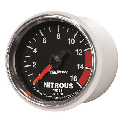 Autometer GS 2 1/16in. 1600PSI Nitrous Fuel Pressure Gauge