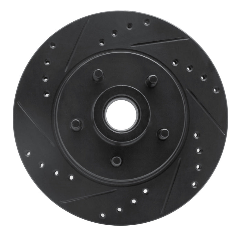 R1 Concepts R1 84-87 Lincoln CONTINENTAL Front Left Drilled & Slotted Black Brake Rotor