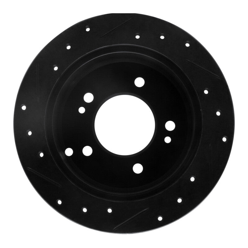 R1 Concepts R1 01-10 Hyundai Tucson Rear Right Drilled & Slotted Black Brake Rotor